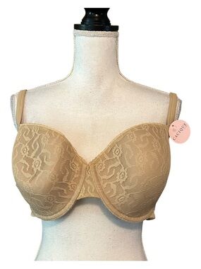NWT Cacique Lightly Lined Lace T-shirt‎ Bra Women’s SZ 44C in Nude